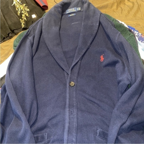 Polo Ralph Lauren Estate Rib Sweater button up size medium